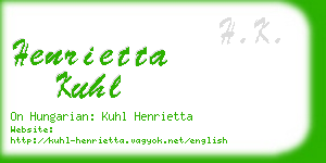 henrietta kuhl business card